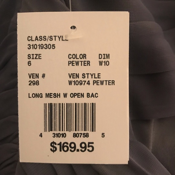 Davids Bridal mesh long bridesmaid dress - Picture 4 of 5